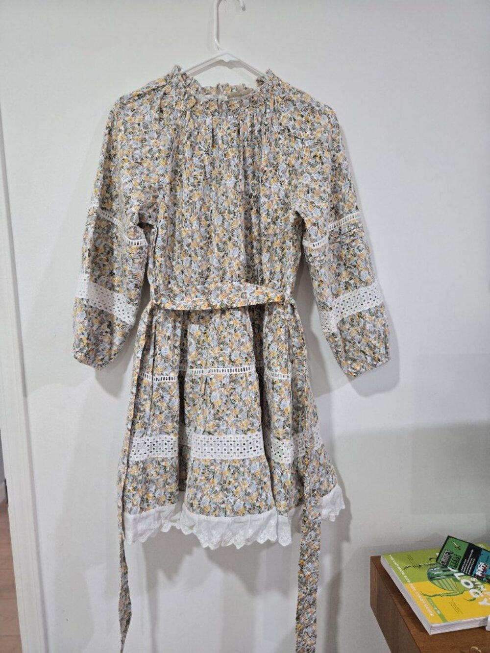 Floral Long Sleeve A-Line Dress